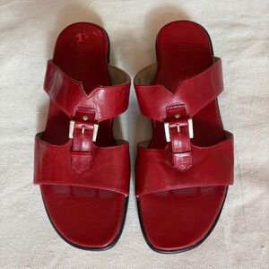 Munro American Red Leather Sandals